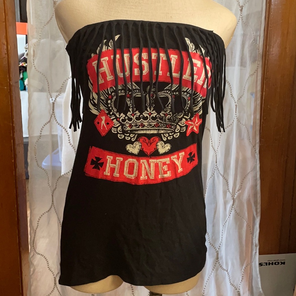 XL Strapless Hustler Honey Fringed Tube Top